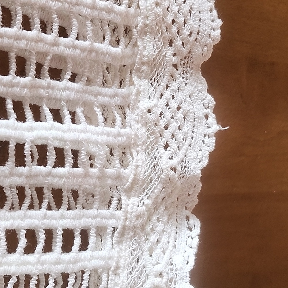 Maria Rello Crocheted CoverUp Tunic Ivory Size M - Picture 6 of 16